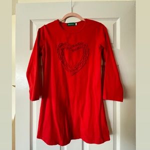 Ruffle Flower Big Girls' Cotton Love Dress 12 Red